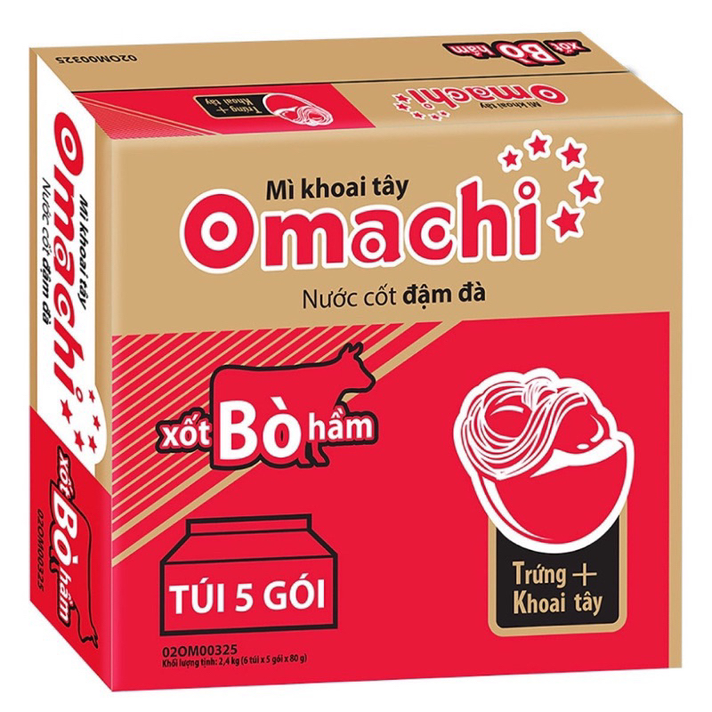 Combo 5 gói mì Omachi bò hầm