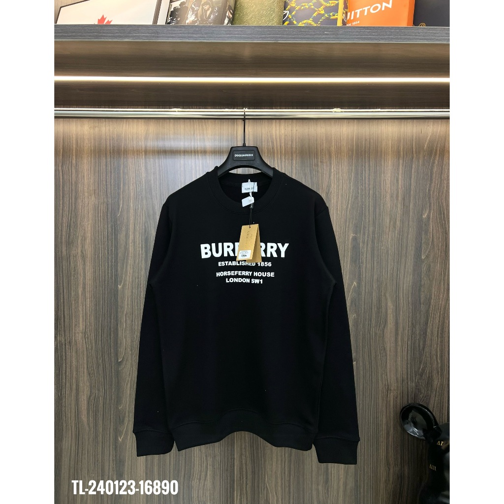 🔥Hot🔥Áo nỉ Burberry chữ cao su thiết kế hot trend Nam Nữ Thu Đông 2023