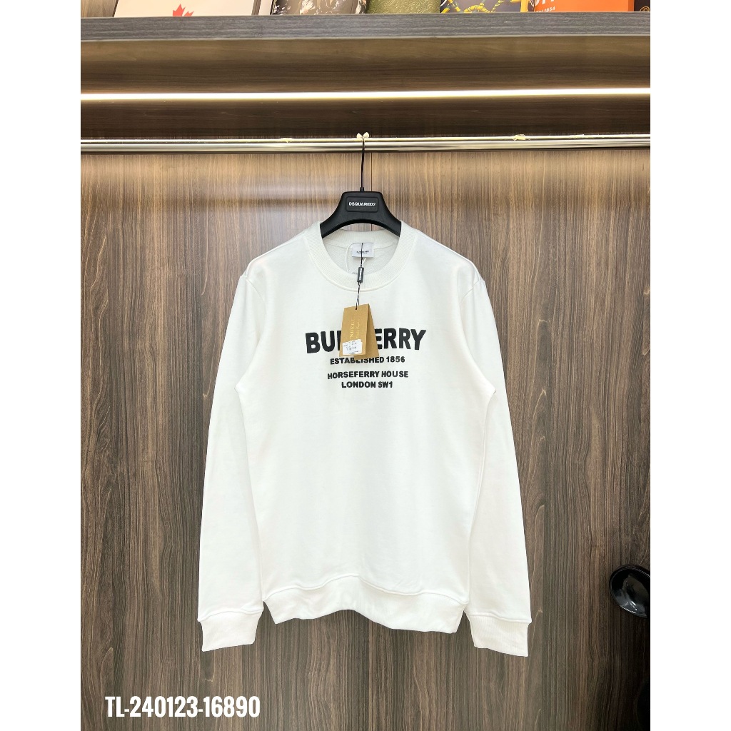 🔥Hot🔥Áo nỉ Burberry chữ cao su thiết kế hot trend Nam Nữ Thu Đông 2023