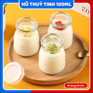 Hũ thuỷ tinh 100ml, hũ làm sữa chua, caramen, hũ chưng yến, chai thuỷ tinh 100ml nắp nhựa