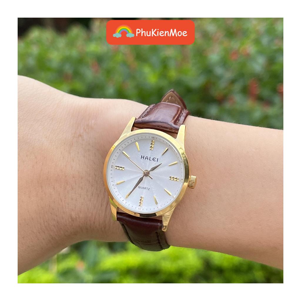 Đông hồ đôi nam nữ dây da halei chính hãng chống nước chống xước tuyệt đối