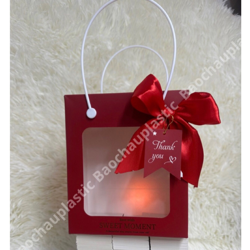 TÚI GIẤY MẶT KÍNH ĐỰNG BÓ HOA VÀ QUÀ TẶNG, TẶNG KÈM THỆP