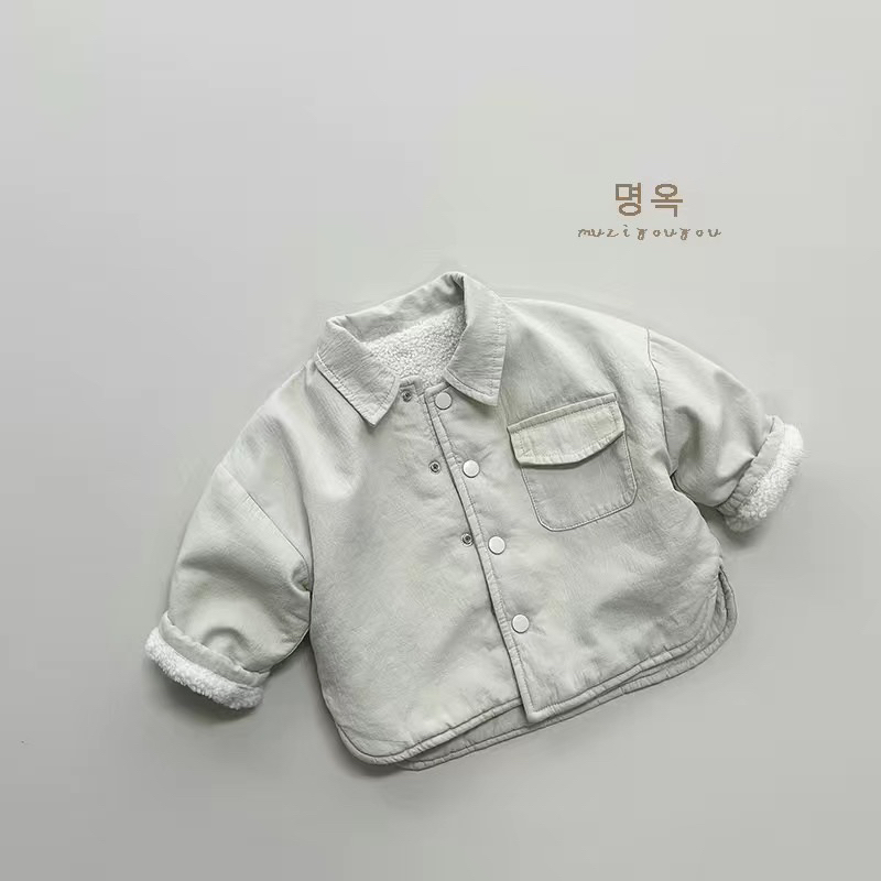 Áo khoác retro 2 mặt lót lông cho bé,áo khoác lót lông 2 mặt cho bé trai và bé gái phong cách hàn quốc