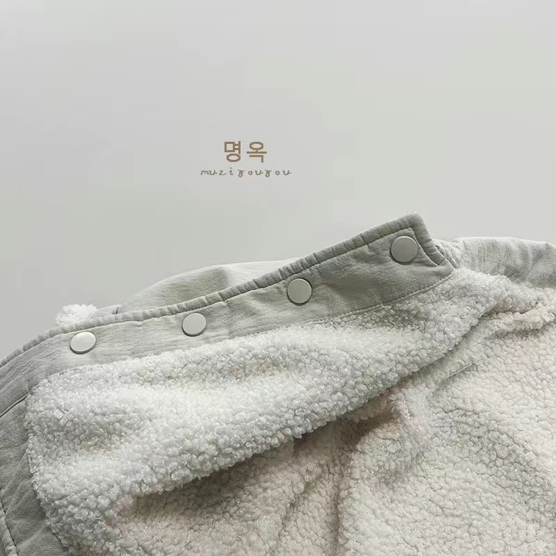 Áo khoác retro 2 mặt lót lông cho bé,áo khoác lót lông 2 mặt cho bé trai và bé gái phong cách hàn quốc