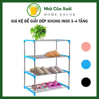 [Sỉ/lẻ] Kệ Giày Dép Khung INOX Tiện Dụng, Xếp Chồng Được, Tự Lắp Ráp