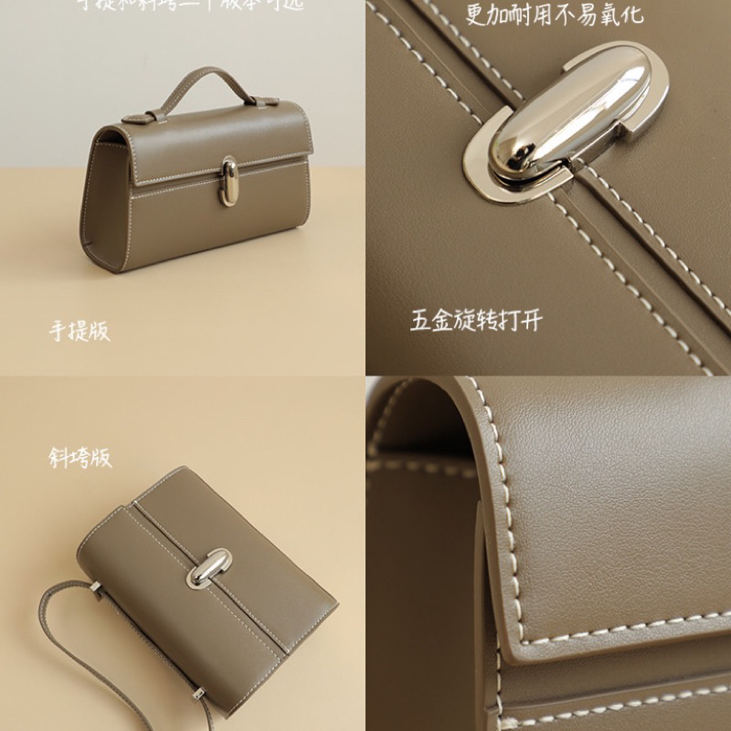 TÚI DA BÒ CAO CẤP KHOÁ HÌNH THOI | SALT DÉ STUDIO