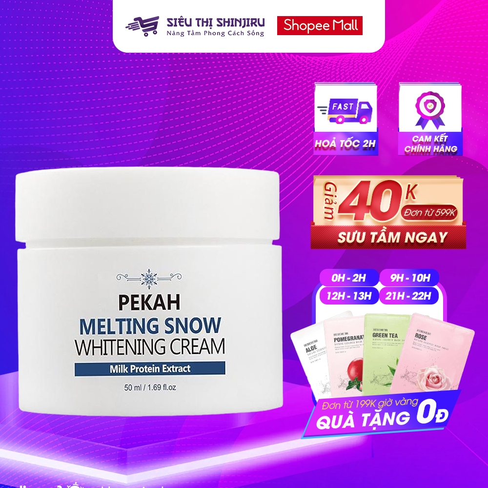Kem Dưỡng Trắng Nâng Tone Pekah Melting Snow Whitening Cream 50ml
