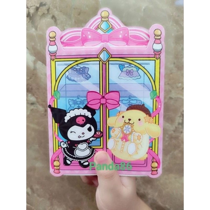 Vỉ 20 Tập Hình Dán Sticker Thay Đồ  4 nhân vật samrio kuromi hoạt hình Mẫu Mới