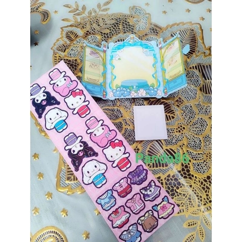 Vỉ 20 Tập Hình Dán Sticker Thay Đồ  4 nhân vật samrio kuromi hoạt hình Mẫu Mới