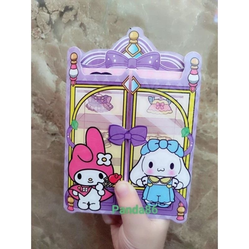 Vỉ 20 Tập Hình Dán Sticker Thay Đồ  4 nhân vật samrio kuromi hoạt hình Mẫu Mới