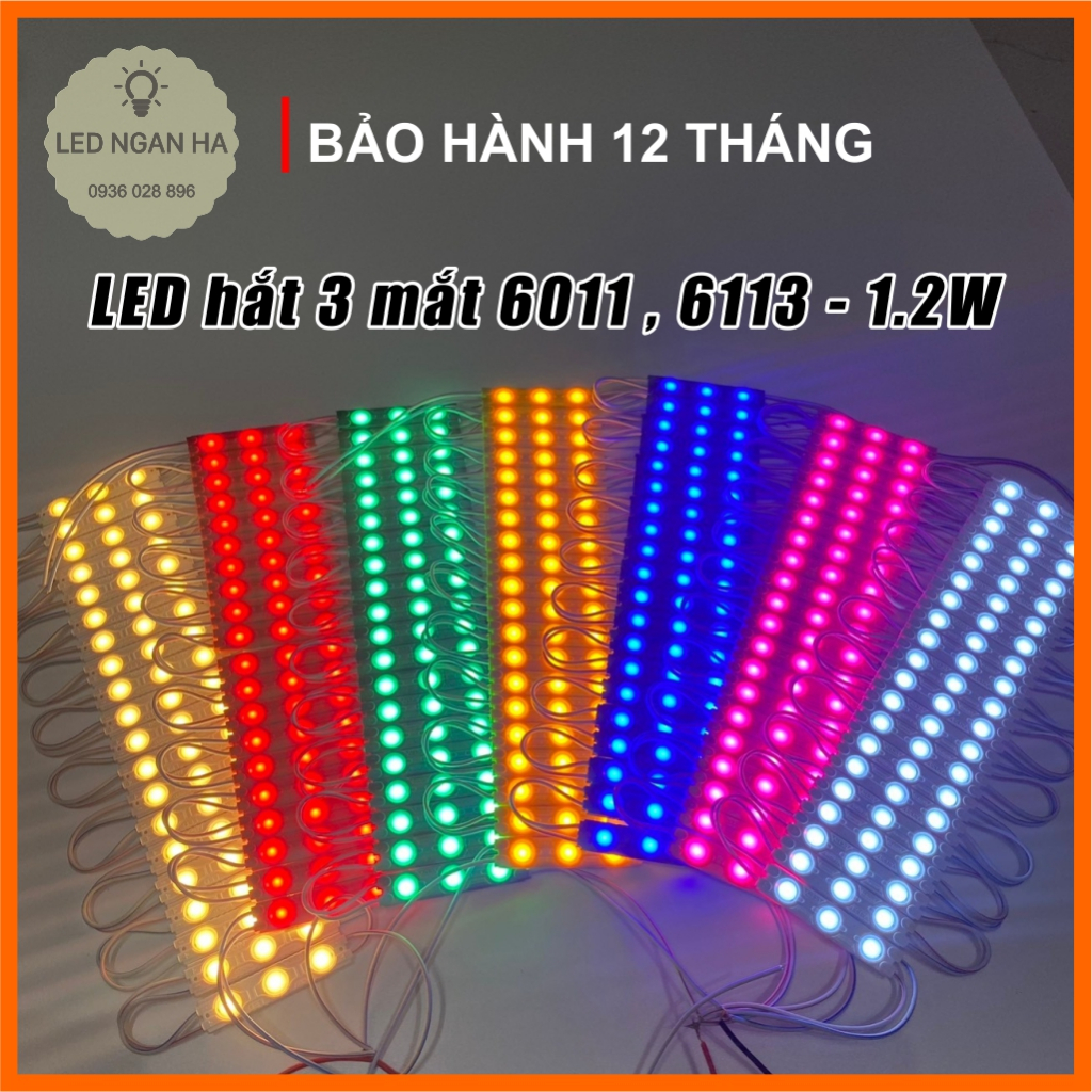 Led hắt 3 mắt lồi 6011, 6113 điện áp 12V các màu chuyên dùng cho quảng cáo, trang trí ngoài trời