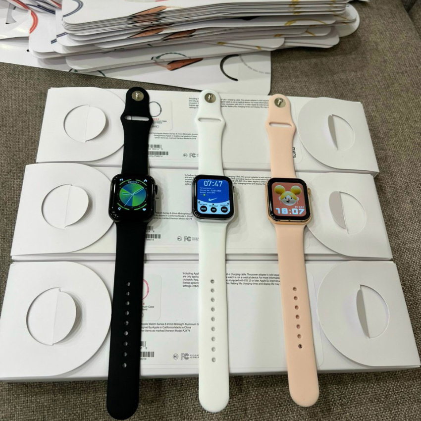 Đồng hồ thông minh smart watch 8 logo tao' bản viền thép, full box đầy đủ chức năng, màn hình tràn viền, pin trâu 72 giờ