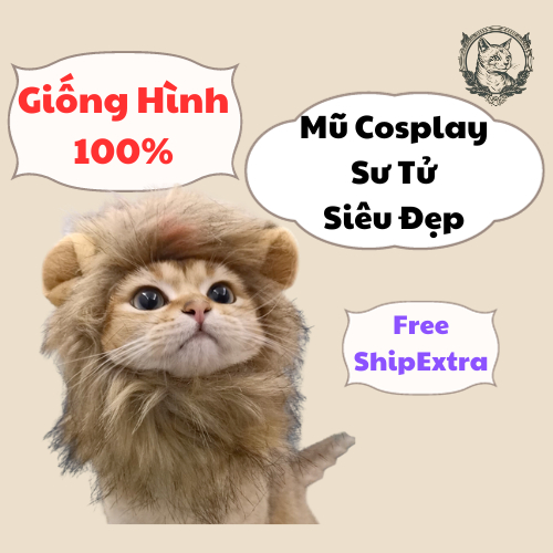Mũ Sư Tử Cosplay Cho Chó Mèo, Mũ Cho Thú Cưng, Đồ Chơi Cho Chó Mèo
