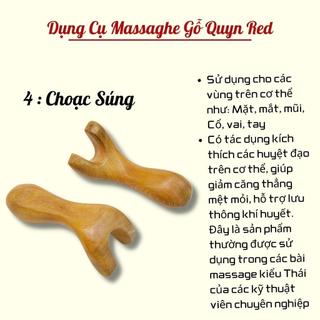 Dụng cụ mát xa gỗ thơm cổ /vai /mắt /mũi /mặt kiểu thái - massage quyn red