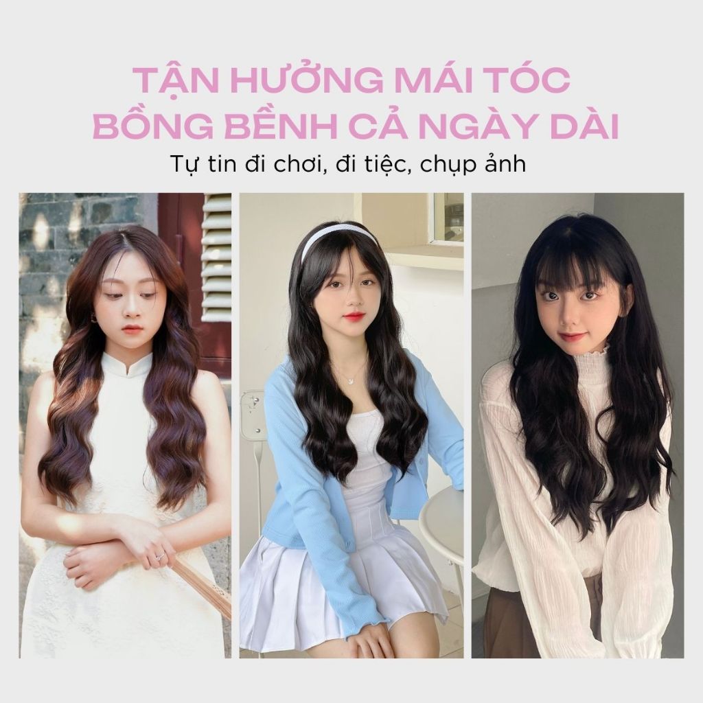 Tóc Kẹp U CAPELLI Xoăn Sóng Trục 60cm