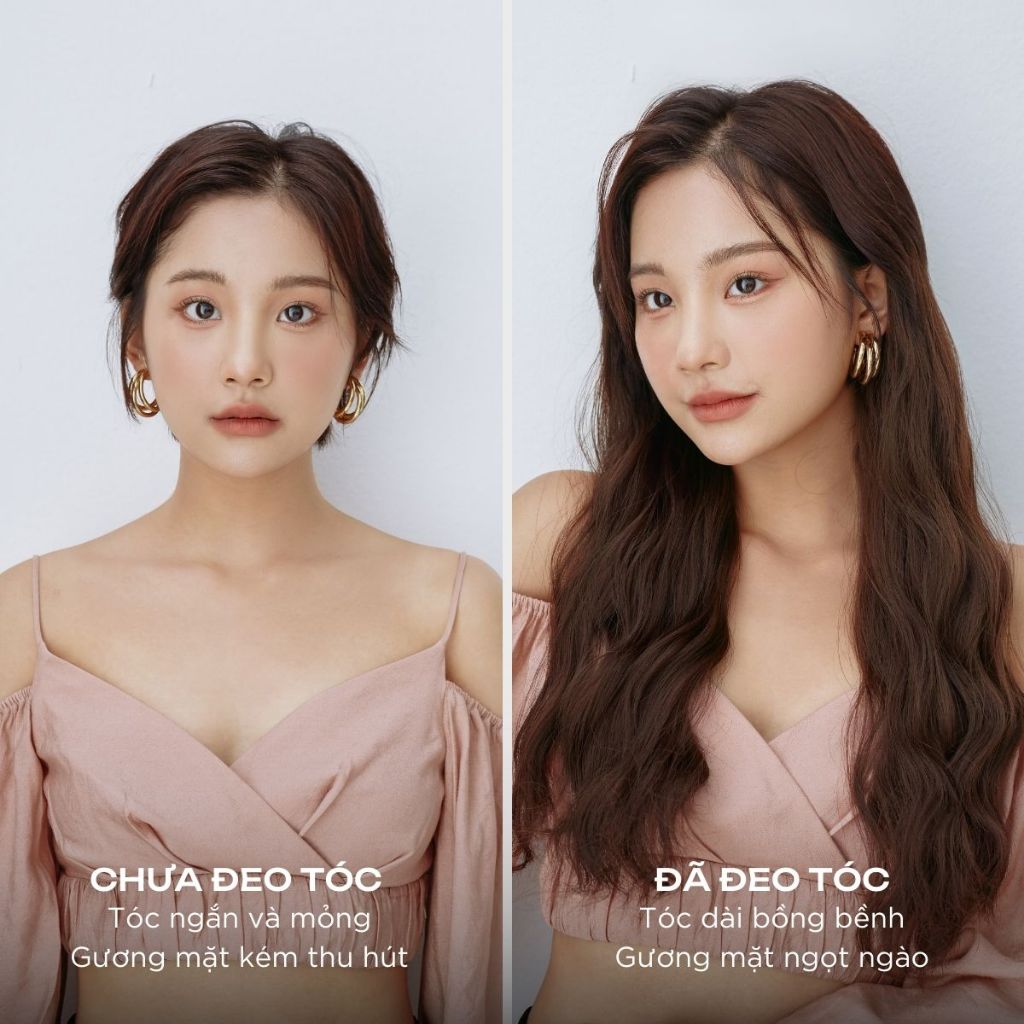 Tóc Kẹp U CAPELLI Xoăn Sóng Trục 60cm