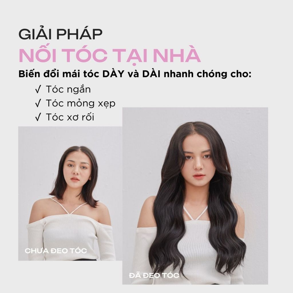 Tóc Kẹp U CAPELLI Xoăn Sóng Trục 60cm