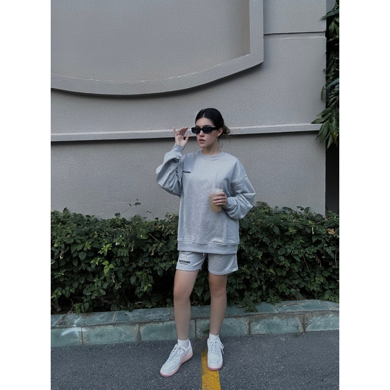 Quần short Nỉ chân cua cotton 350gsm Devotus Local Brand Unisex Signature Q002 in kéo lụa logo