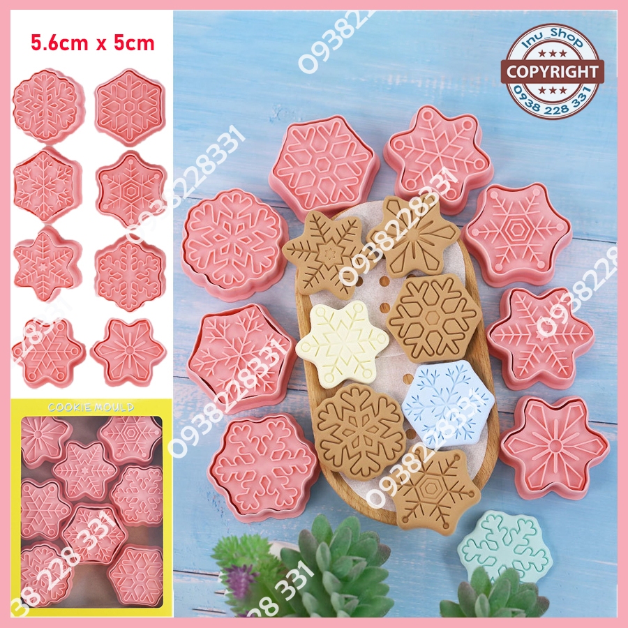 HCM - Khuôn cutter hoa tuyết 9 mặt hình làm bánh quy dịp giáng sinh noel BCT