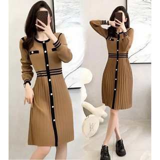 ( HÀNG NHẬP - CAO CẤP) VÁY LEN DỆT KIM - DÁNG XÒE CHỮ A  ( CC230181023)
