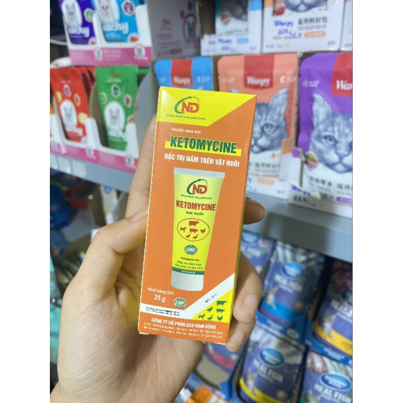 KEM BÔI NẤM KETOMYCINE CHO CHÓ MÈO MỌI LỨA TUỔI