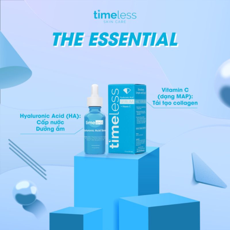 [BILL MỸ] Tinh Chất Cấp Nước, Sáng Da Ngừa Lão Hóa Timeless Hyaluronic Acid + Vitamin C Serum 30ml