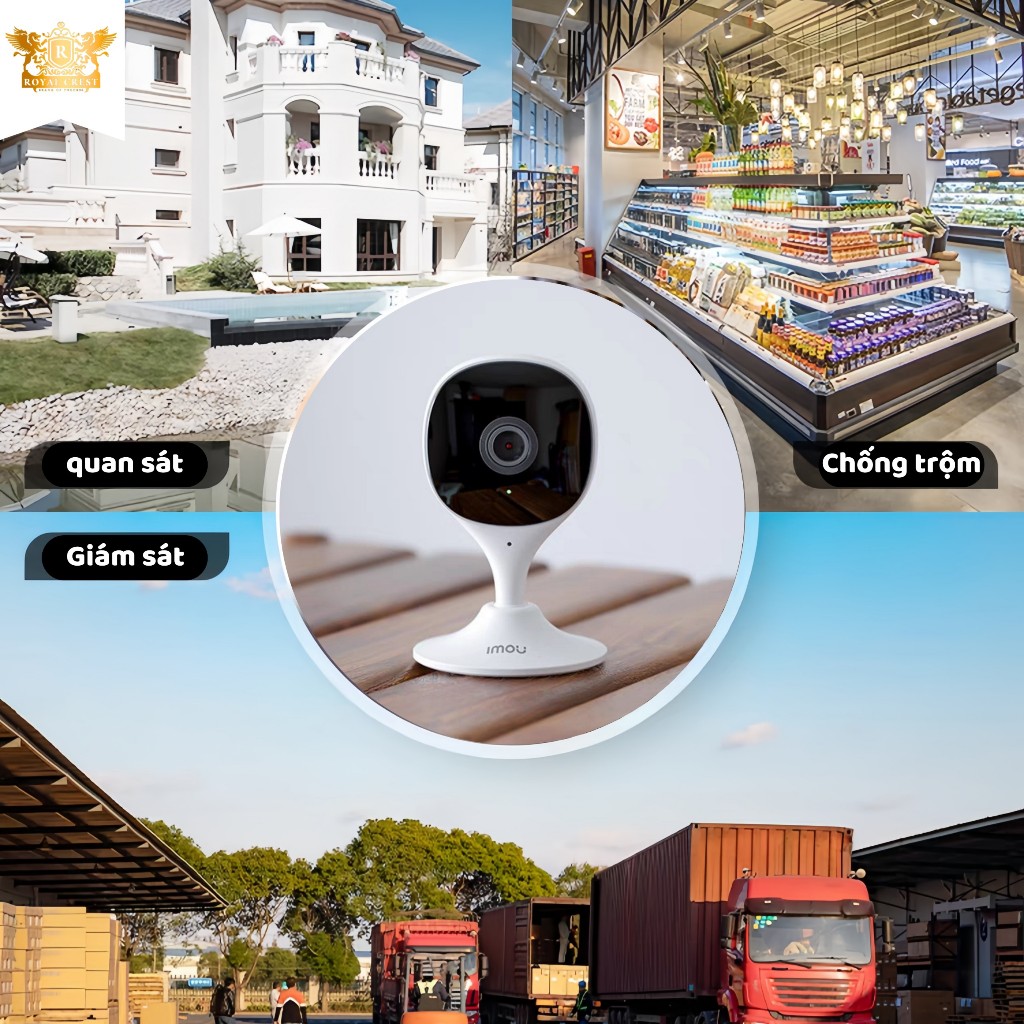 Camera wifi trong nhà C22EP Cue 2M Full HD ,quan sát rộng thông minh, Camera wifi imou Royal