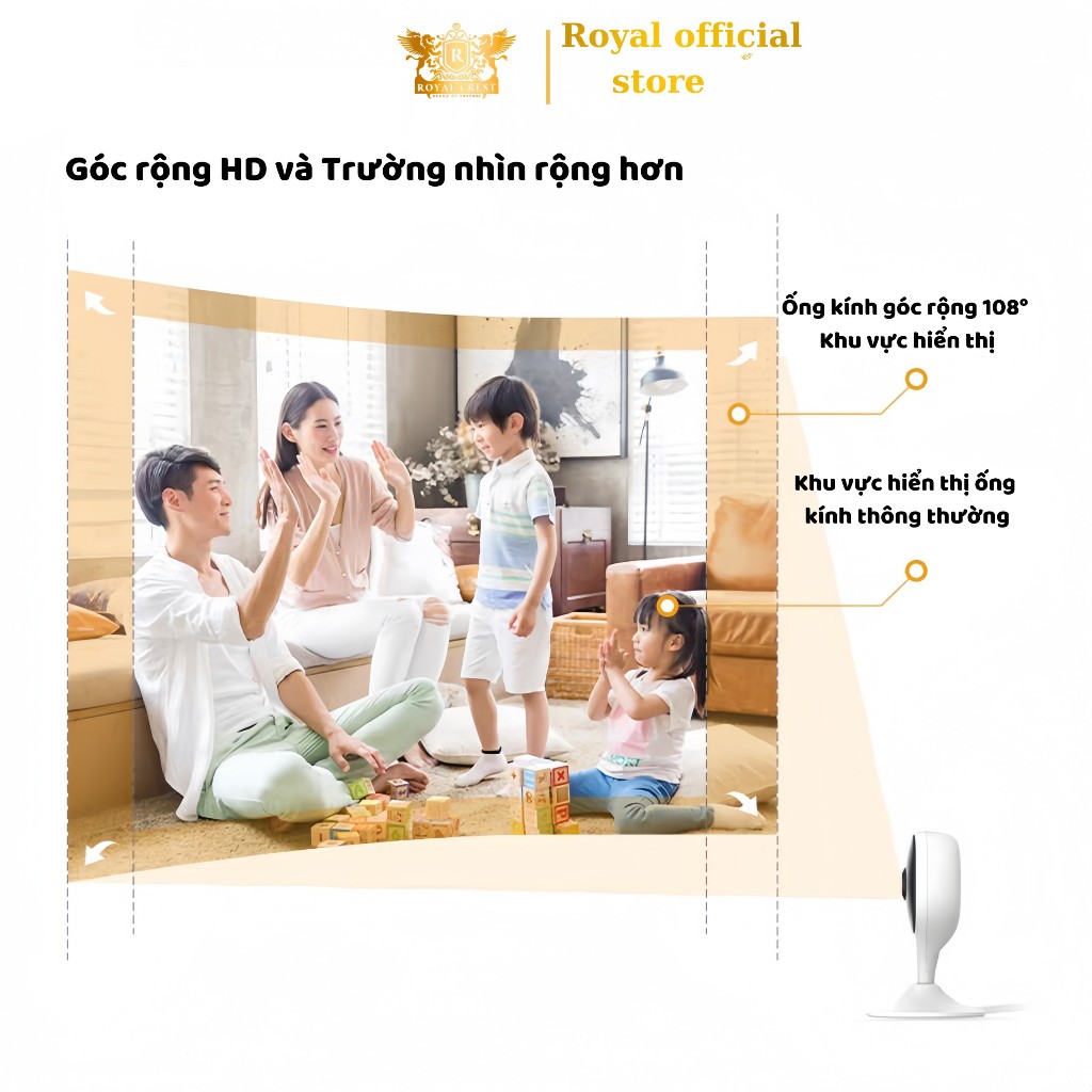 Camera wifi trong nhà C22EP Cue 2M Full HD ,quan sát rộng thông minh, Camera wifi imou Royal