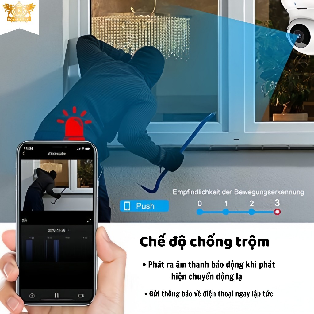 Camera wifi trong nhà C22EP Cue 2M Full HD ,quan sát rộng thông minh, Camera wifi imou Royal