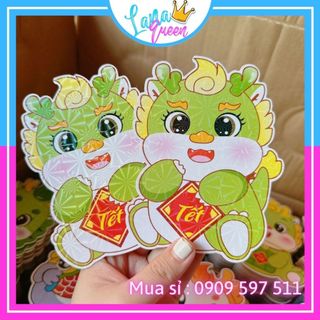 Bao lì xì chibi mẫu mới hottrend 2024 giấy bìa cứng bóng phản quang - lana queen