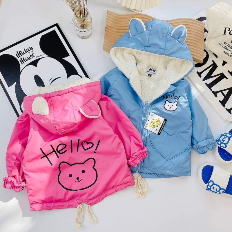 Áo khoác gió nót lông cừu dày dặn size 9_26kg