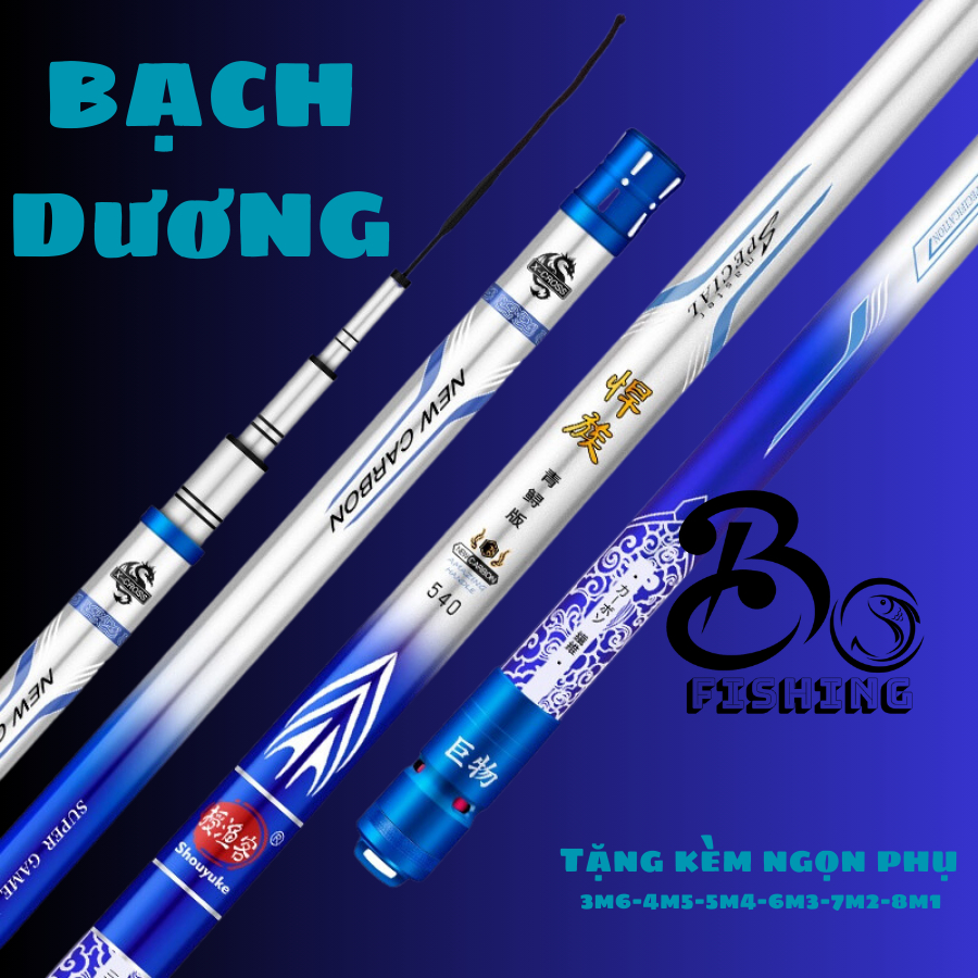 Cần Câu Đài Cao Cấp BẠCH DƯƠNG CHUYÊN SĂN HÀNG, Thích hợp câu các loại CÁ TO như TRẮM ĐEN ,TRẮM CỎ ,