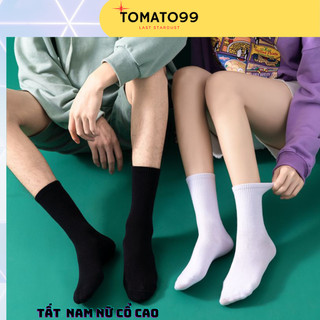 Tất nam nữ cao cổ 2 màu đen trắng T09