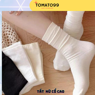 Tất nữ cổ cao 3 màu đen trắng kem phong cách hàn quốc T121