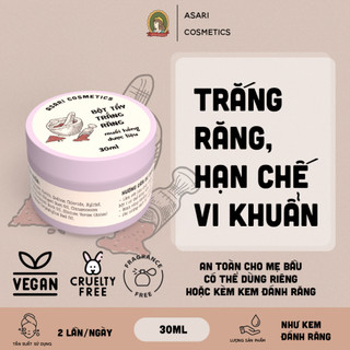[30ml] Bột trắng răng muối hồng dược liệu handmade Asari Cosmetics