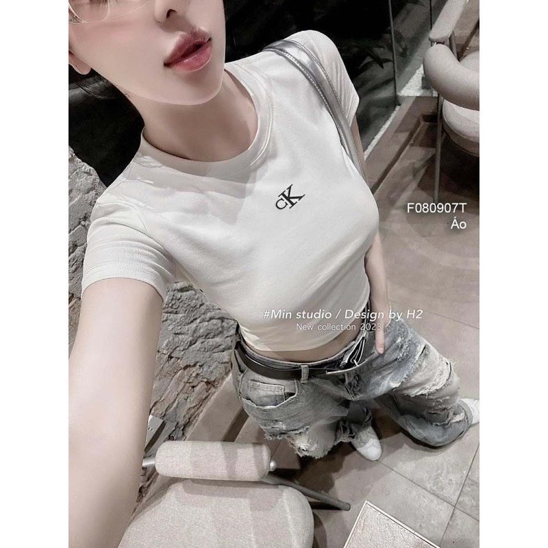 ÁO CROPTOP GIẢN ĐƠN IN CHỮ XI CÂY