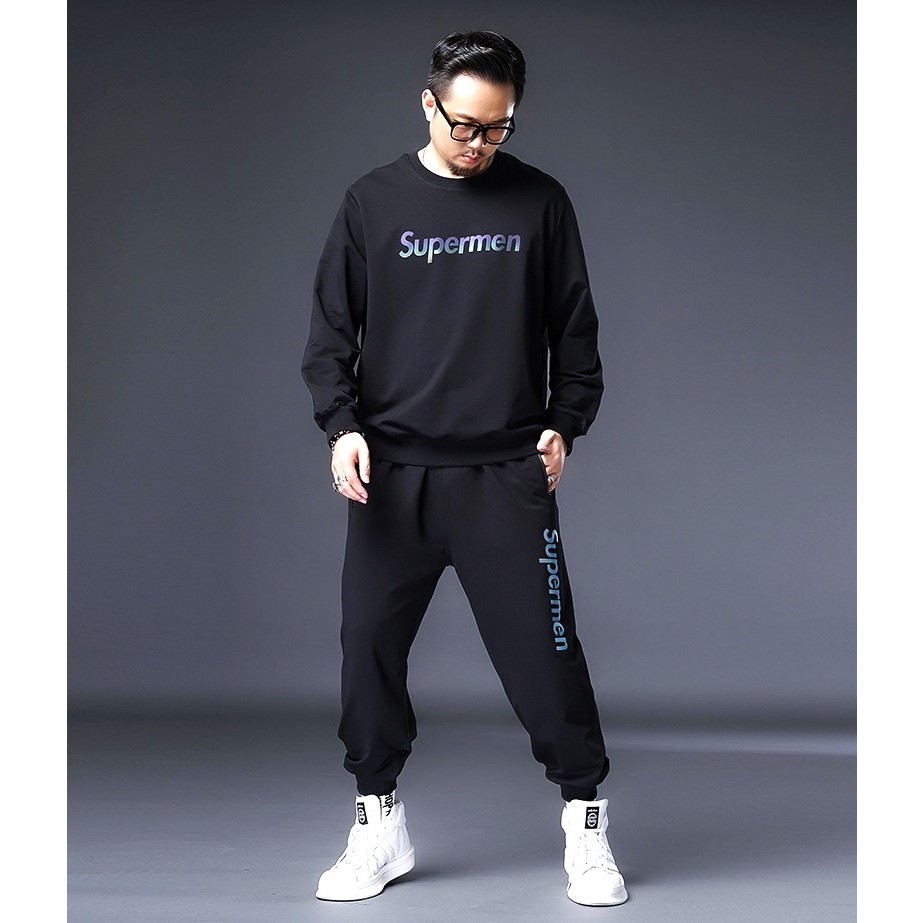 Bộ Thể Thao Nỉ Nam Bigsize 55KG đến 118KG, Đồ Bộ Thu Đông Nam Tay dài co dãn thoáng khí Kiểu Hàn Quốc