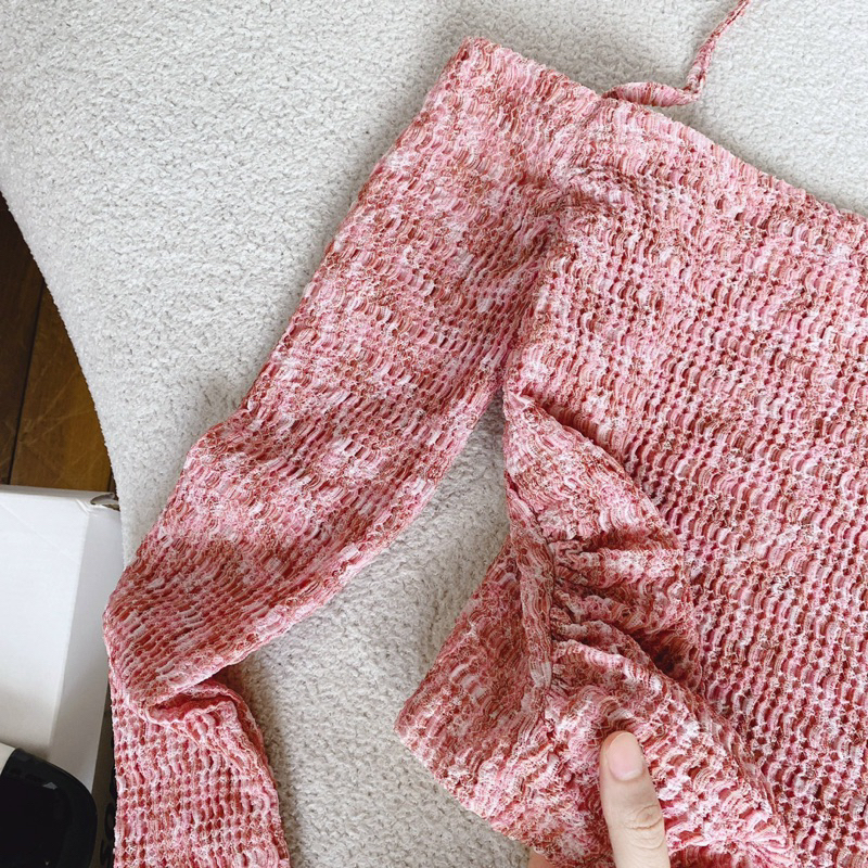 🌹Set hồng quần váy bèo nữ