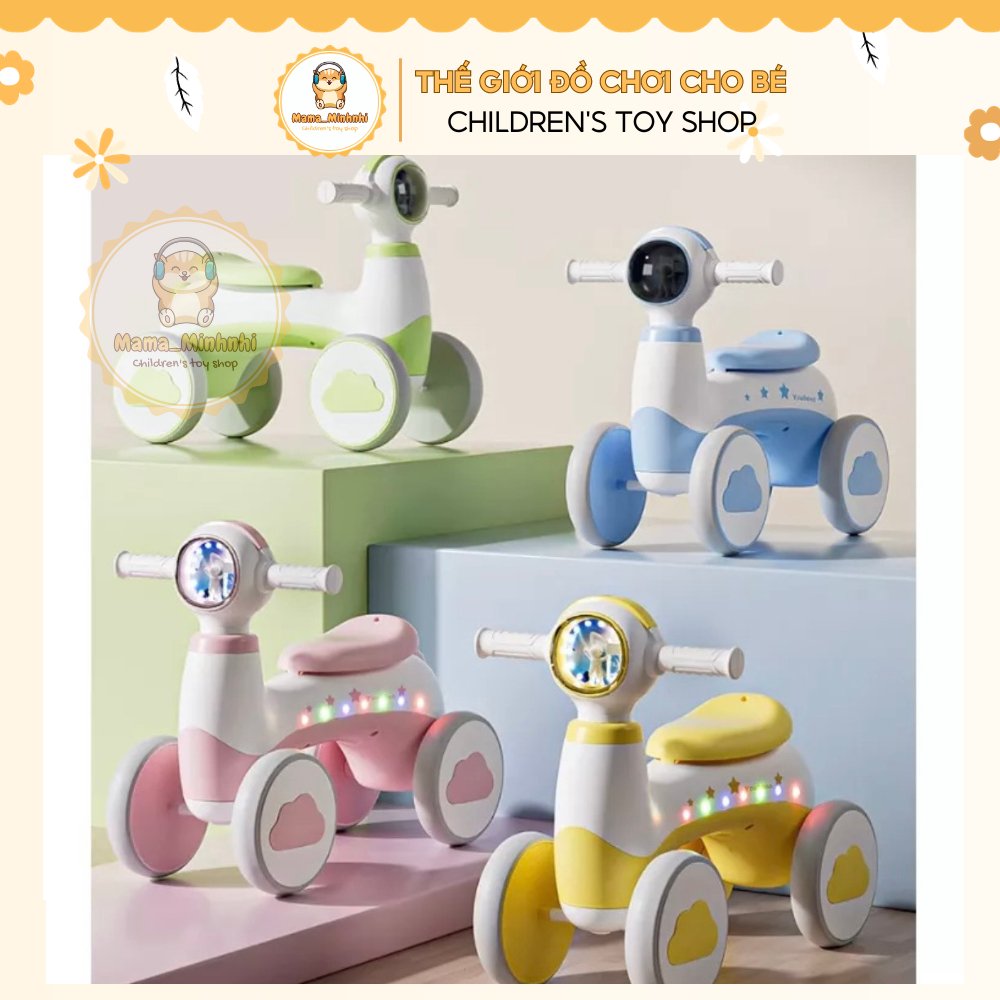 Xe chòi chân xe tập đi cho bé 1 2 3 tuổi có đèn nhạc mama minhnhi