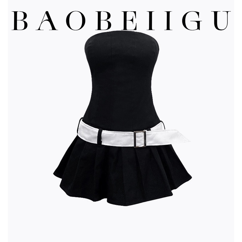 |BAOBEII GU| Đầm ống dáng xoè kèm thắt lưng - có bigsize