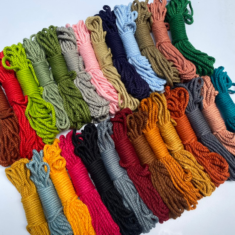 10met dây thừng cotton 3mm màu trang trí handmade macrame chai thuỷ tinh, gói quà, cây cào móng cho mèo