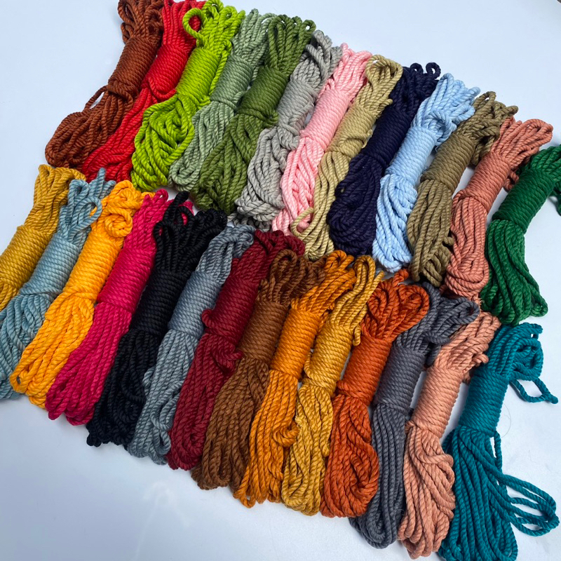 10met dây thừng cotton 3mm màu trang trí handmade macrame chai thuỷ tinh, gói quà, cây cào móng cho mèo
