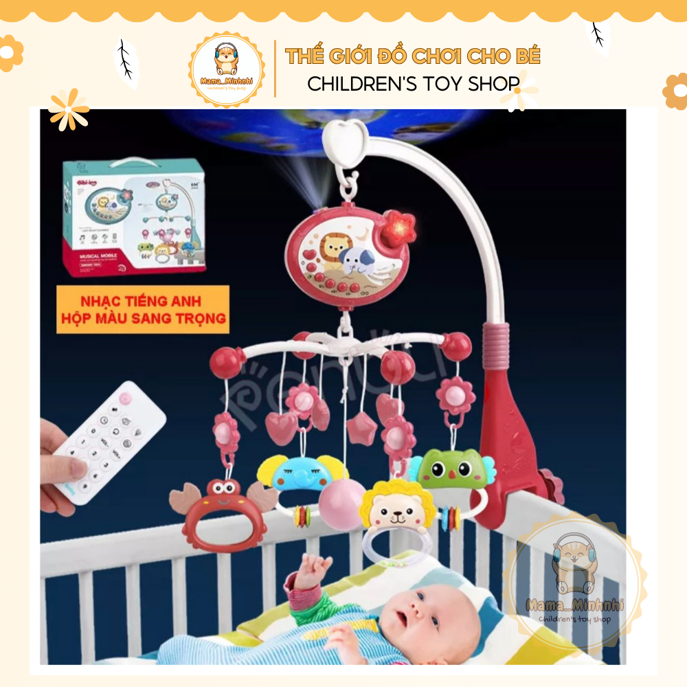 Đồ chơi treo nôi cũi cho bé, Đồ chơi kích thích thị giác, xoay tự động , bé nằm ngoan
