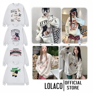 Áo Sweater Nỉ Bông Form Rộng Nam Nữ Unisex Dáng Oversize Xám Tiêu In Hình Nhiều Mẫu