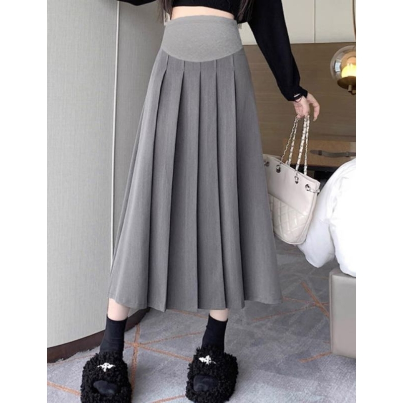 CHÂN VÁY BẦU DÁNG DÀI XẾP LY 45-75KG ảnh thật