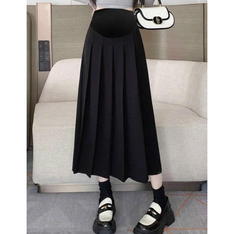 CHÂN VÁY BẦU DÁNG DÀI XẾP LY 45-75KG ảnh thật