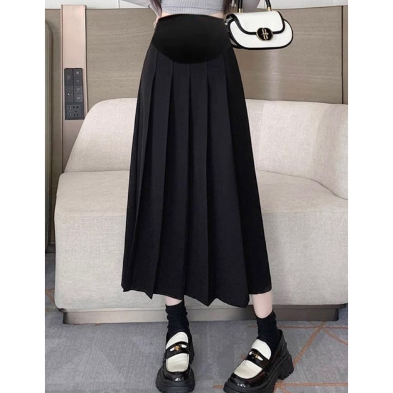 CHÂN VÁY BẦU DÁNG DÀI XẾP LY 45-75KG ảnh thật