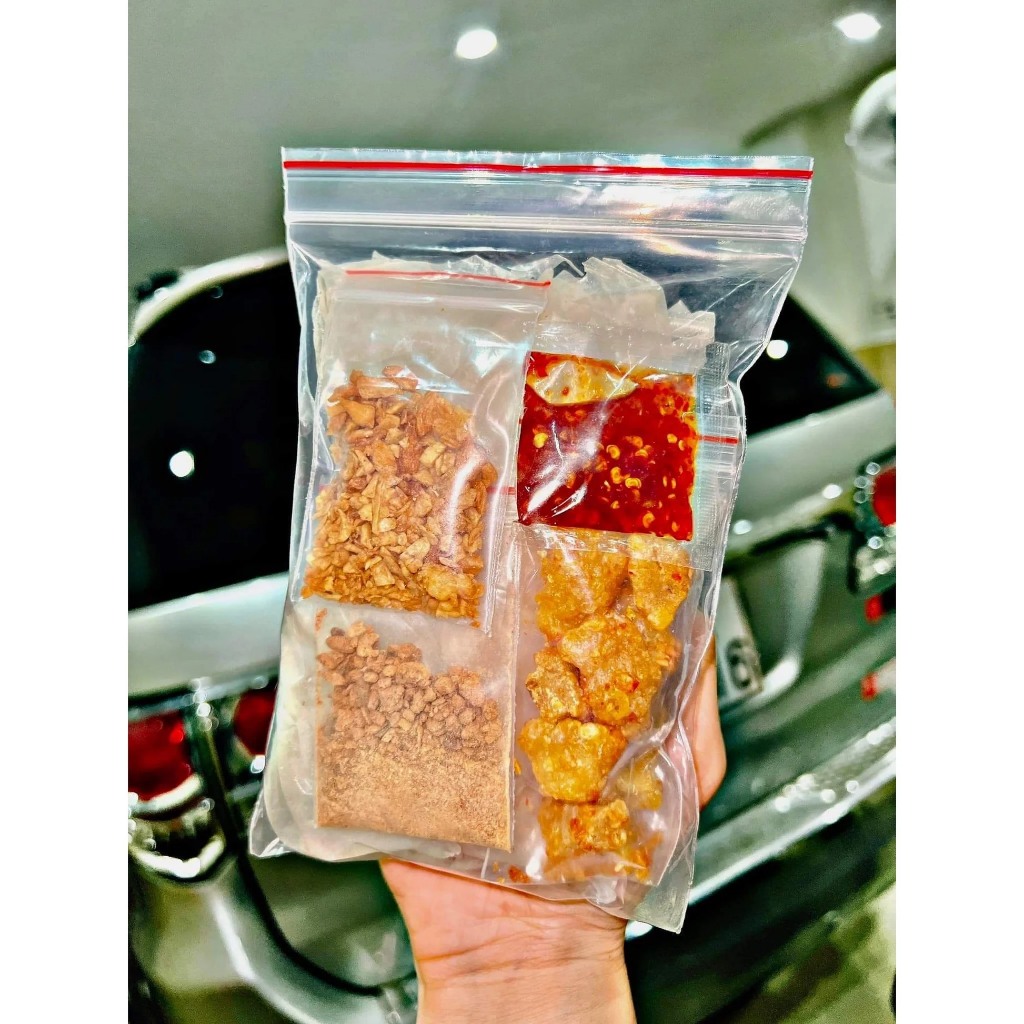 Bánh Tráng Rìa Xé Dẻo Trộn Mỡ Hành Cay Tóp Mỡ Muối Nhuyễn Tôm Siêu Ngon phiên bản mới ăn vặt SIÊU NGON