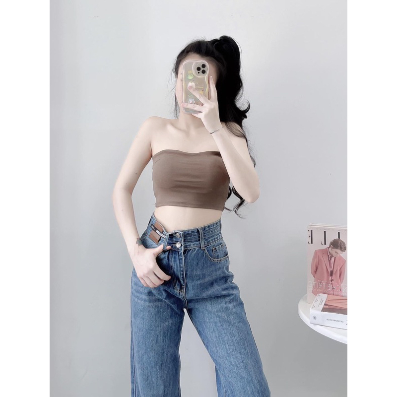 Áo ống cup ngực borip crotop, 2 lớp sexy có mút sẵn  vải đẹp