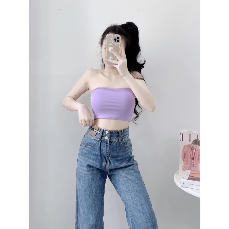 Áo ống cup ngực borip crotop, 2 lớp sexy có mút sẵn  vải đẹp